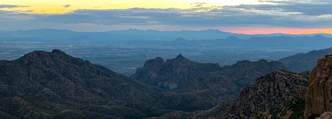4K Aerial View: Tucson Cityscape from Mt. Lemmon, Arizona