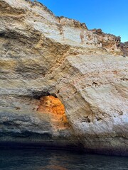 Beautiful view of Benagil Cave in Carvoeiro Algarve Portugal