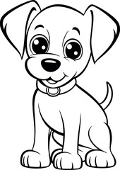 Cute Dog and puppy Coloring page