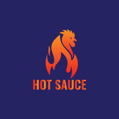 hot chili sauce logo design vector