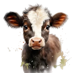 Foto op Canvas Cute Baby Cow Watercolor Png © alihriday