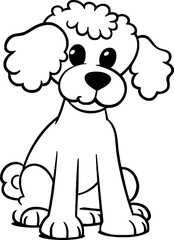 Poodle dog Coloring page for kids