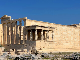 Fototapeta premium Parthenon on the Acropolis, Athens, Greece, Blue Sky, Architecture, Horizontal