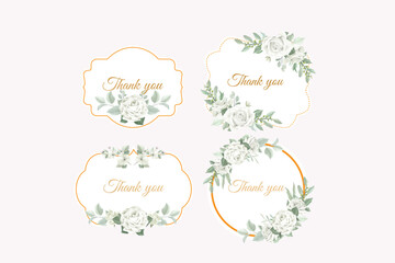green leaves labels illustration design