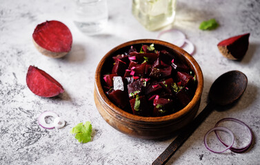 Mexican beet salad in a bowl