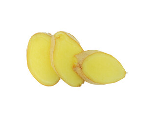 Ginger slice isolated on transparent.