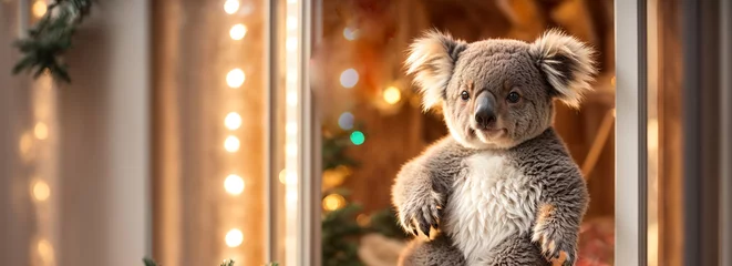 Foto op Plexiglas Cute cartoon koala in the house © tanya78