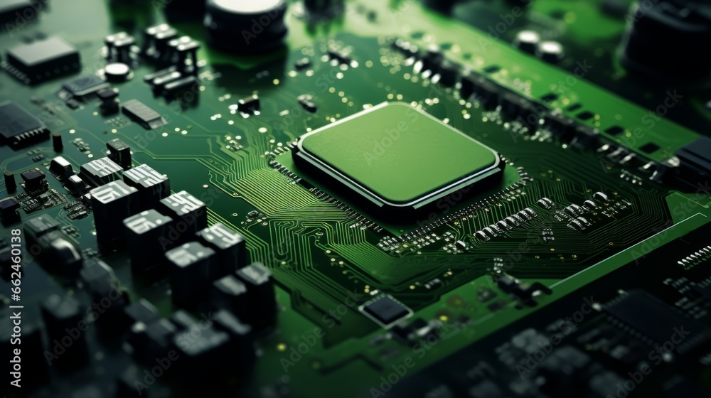 Aufkleber a close up of a computer chip on a motherboard