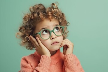 girl looking over her glasses