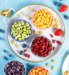 Colorful Sugared Chocolate Dragee. Sweet snack.