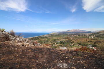 View of the large beach and coast line of Diamante, Diamante, District of Cosenza, Calabria, Italy, Europe.