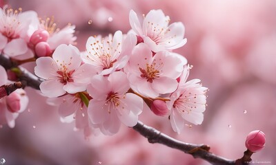 Branch of cherry blossom tree