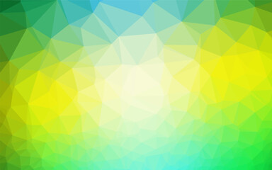 Light Green, Yellow vector polygon abstract backdrop.