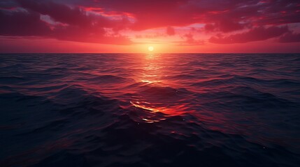 Fototapeta na wymiar The sun is setting over the ocean