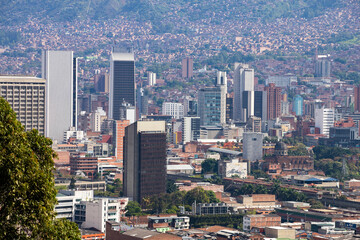 Fototapeta na wymiar Medellin, Antioquia. Colombia - January 26, 2023. Air quality and noise have been one of the most continuous problems in the city