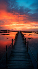 Obraz premium A dock that is sitting in the water