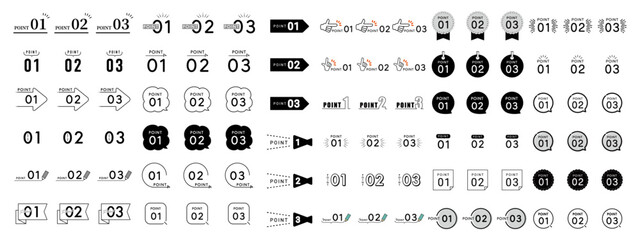 数字　ポイント　あしらい　シンプル