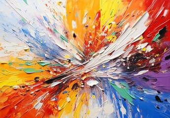 Vibrant Abstract Painting with Dynamic Brushstrokes