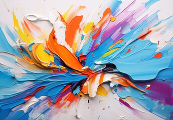Vibrant Abstract Painting with Dynamic Brushstrokes
