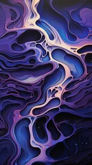 Abstract Fluid Art with Blue and Purple Hues