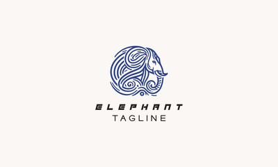 Elephant vector logo icon minimalistic design