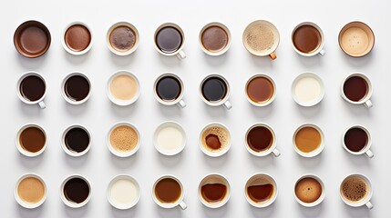  a group of cups of coffee sitting on top of each other.  generative ai