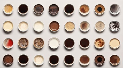 Obraz premium a group of coffee cups sitting on top of each other. generative ai