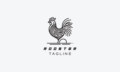 Fototapeta na wymiar Rooster hen vector logo icon minimalistic design
