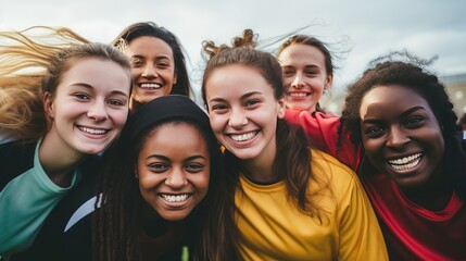 Group of girls, members of a soccer team