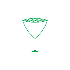 Leaf glass cup organic herbal plant green Logo Design, Brand Identity, flat icon, monogram, business, editable, eps, royalty free image, corporate brand, creative 