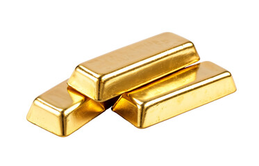 Gold ingots png, gold bars isolated on transparent background