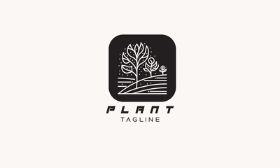 Nature plant and tree vector logo icon design