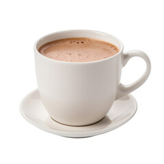 Obraz premium Hot chocolate drink with white cup isolated on transparent background.