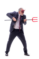 Devil businessman isolated on white