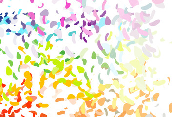 Light Multicolor, Rainbow vector pattern with chaotic shapes.
