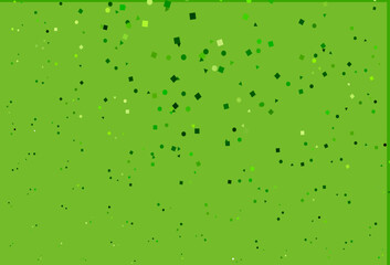 Light Green vector template with crystals, circles, squares.