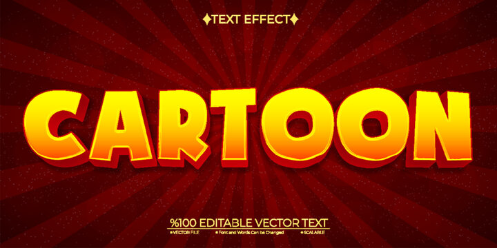 Cartoon Editable Vector 3D Text Effect