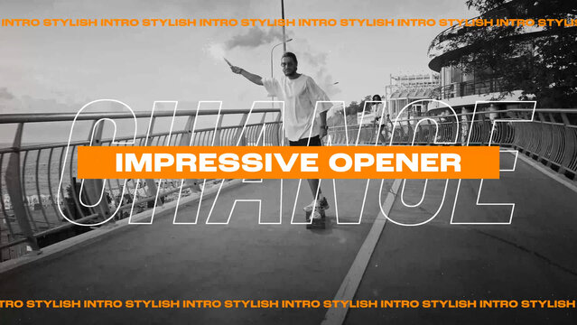 Urban Media Opener Template contains 24 media placeholders, 34 text placeholders, 1 audio placeholder and 1 logo placeholder. Available in 4K.
