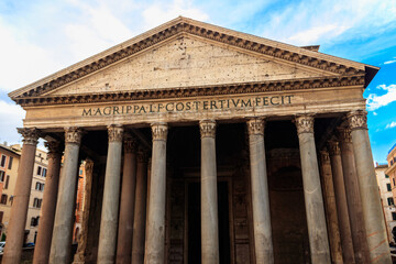 Exterior of Pantheon in Rome, Italy