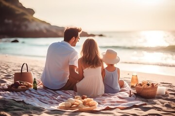 the family picnic in beach