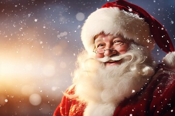 close up Santa Claus smiling