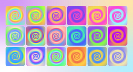 Blurry Spiral background collection, varied color palette.