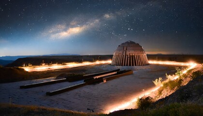 Temple surrounded by fire