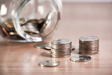 Thai Baht coin, Thai Baht money, saving money