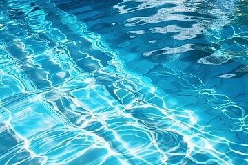 Blue rippled water background. Swimming pool rippled water background.