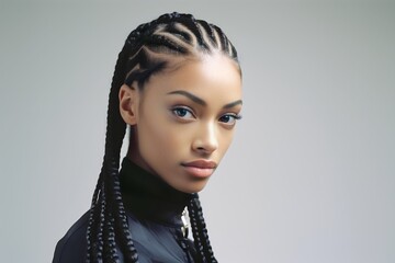 african american woman with Cornrows hair