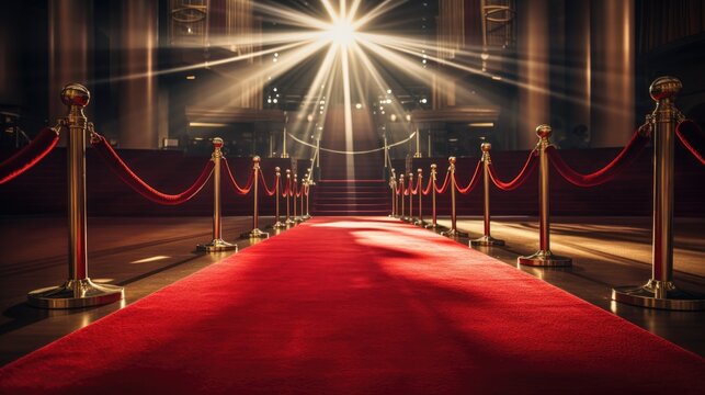 red carpet luxury on gala premier or top artist show with gold chain	
