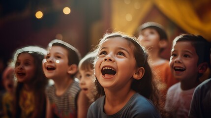 A children's choir singing in harmony