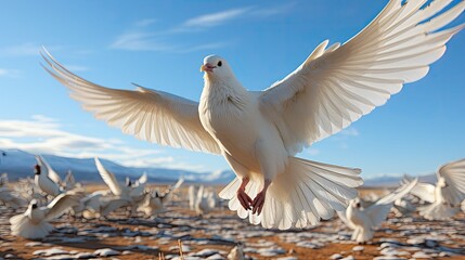 white dove flying, generative AI