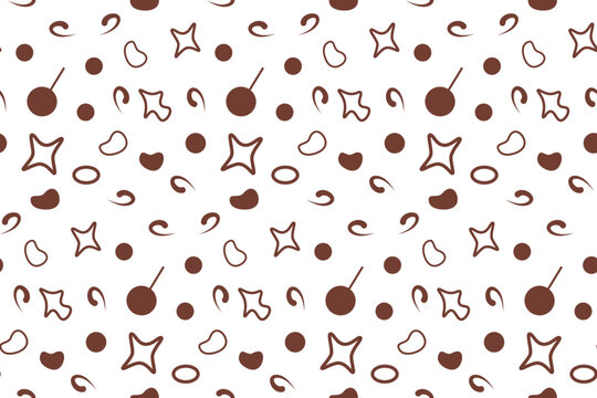 Seamless pattern of abstract images in confectionery decorations in trendy chocolate shade. Isolate